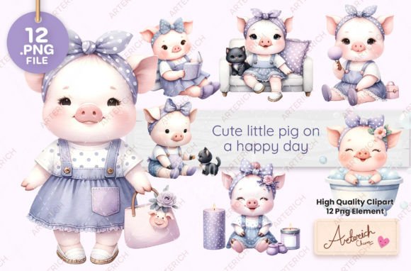 Download Cute Little Pig on a Happy Day - Day Collection