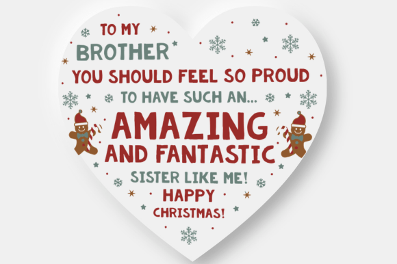 Download Humorous Brother Heart Holiday Card Art - Day Collection