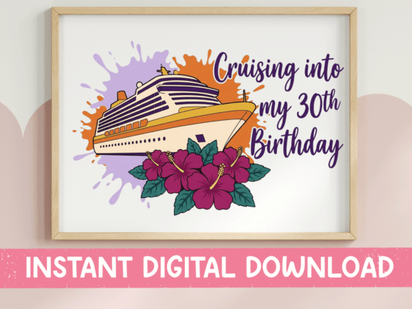 Download Cruising 30th Birthday Black Ship SVG - Day Collection