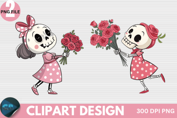 Download Funny Cute Valentine's Day Skeletons Cli - Day Collection