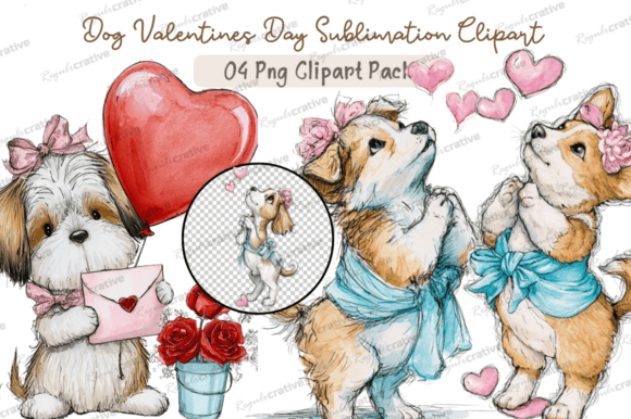 Download Dog Valentines Day Clipart,Whimsical Dog - Day Collection
