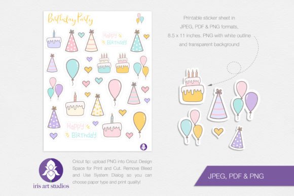 Download Birthday Party Stickers, Decorative - Day Collection
