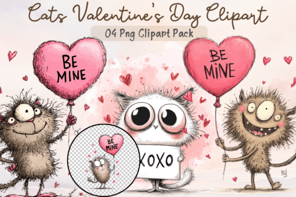 Download Cats Valentine's Day Clipart PNG, Cute - Day Collection
