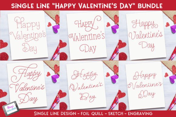Download Single Line Happy Valentine's Day Bundle - Day Collection