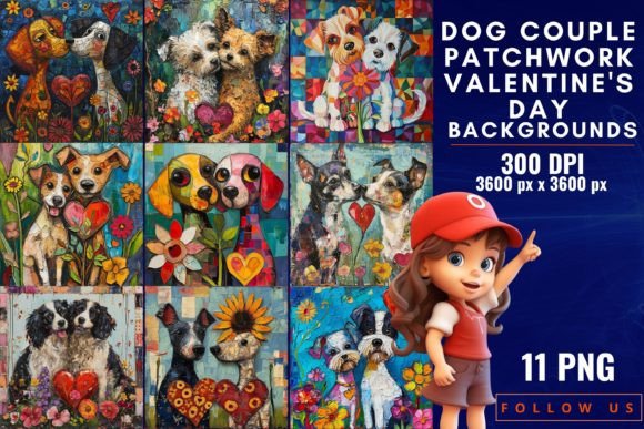 Download Dog Couple Patchwork Valentine's Day - Day Collection