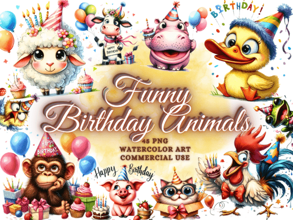 Download Quirky Funny Birthday Clipart Png Bundle - Day Collection