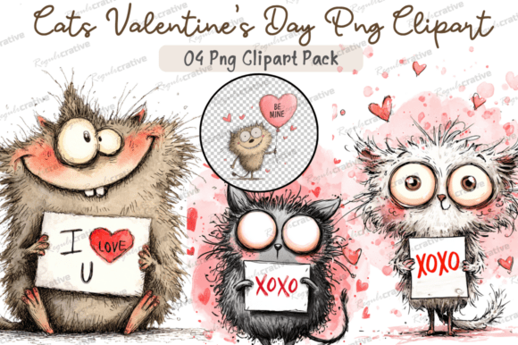 Download Cats Valentine's Day Clipart PNG, Cute - Day Collection