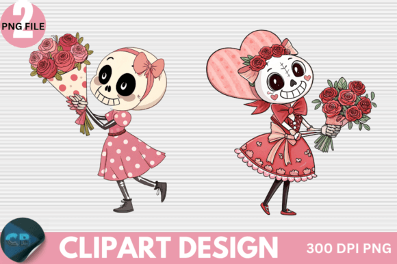 Download Funny Cute Valentine's Day Skeletons Cli - Day Collection