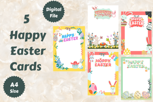 Download 5 Easter Day Greeting Cards - Day Collection