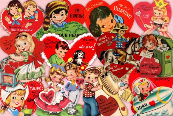Download Retro Valentine's Day Cards - Day Collection