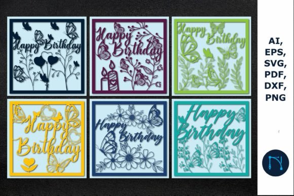 Download Happy Birthday Greeting Card SVG BUNDLE - Day Collection
