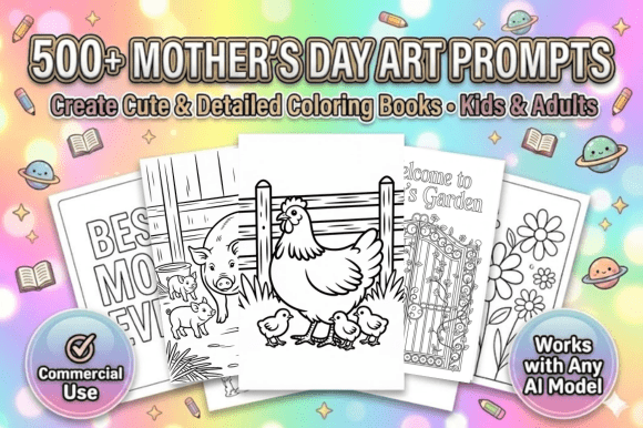 Download 500 Mother's Day Coloring Pages Prompts - Day Collection