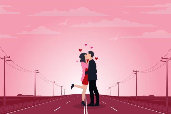 Download Happy Kiss Day Sweet Couple Illustration - Day Collection