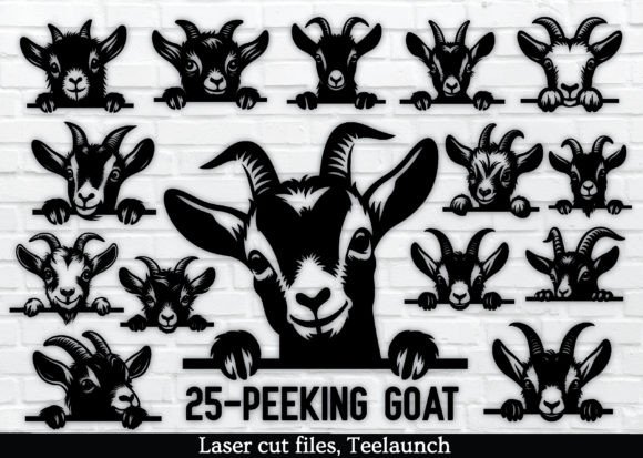 Download 25-PEEKING Goat SVG Silhouette PNG Files - Silhouette png Collection