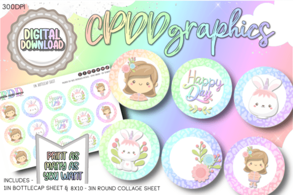 Download HAPPY DAY 3IN &amp; 1IN CIRCLES Graphic - Day Collection