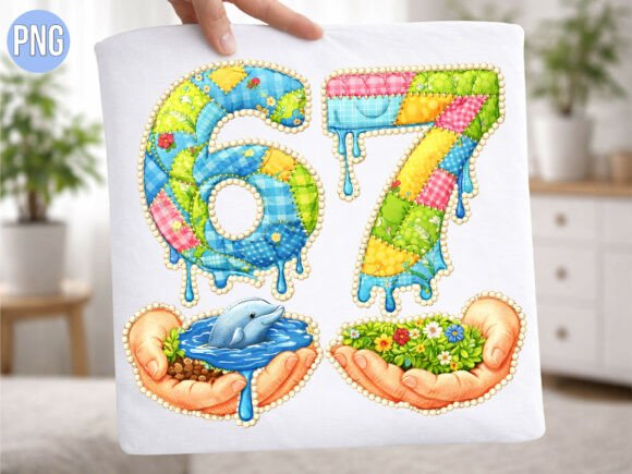 Download Patchwork Earth Day Numbers 6 7 PNG - Day Collection