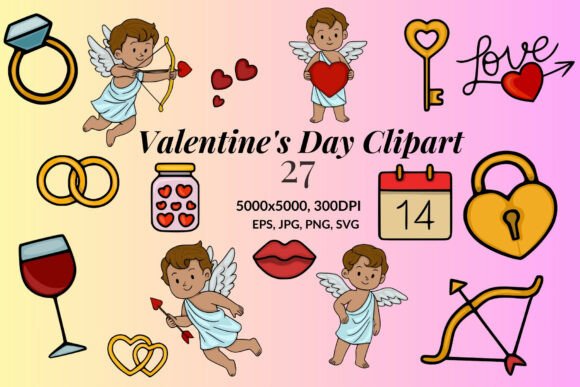 Download Romantic Valentine's Day Clipart Set - Day Collection