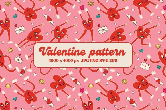 Download Retro Playful Valentine's Day Pattern - Day Collection
