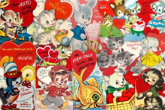 Download Retro Animal Valentine's Day Cards - Day Collection