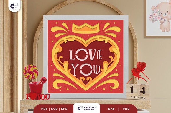 Download Valentine's Day Heart Shape 3D Light Box - Day Collection