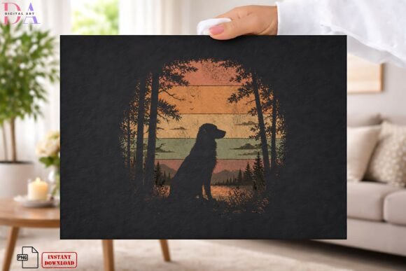 Download Vintage Dog Forest Sunset Silhouette PNG - Silhouette png Collection