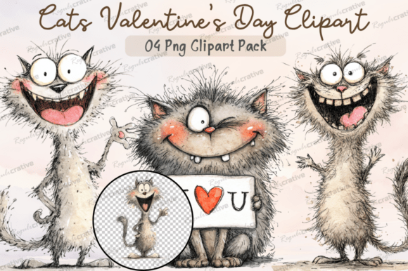 Download Cats Valentine's Day Clipart PNG, Cute - Day Collection