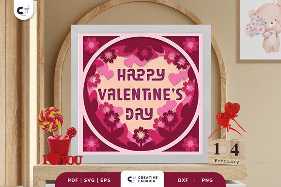 Download Happy Valentine's Day 3D Paper Cut SVG - Day Collection