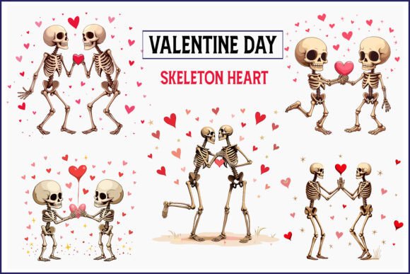 Download Valentine’s Day Skeleton Heart SVG - Day Collection