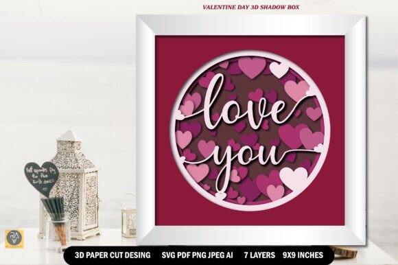 Download Valentine Day 3D Paper Cut Shadow Box - Day Collection