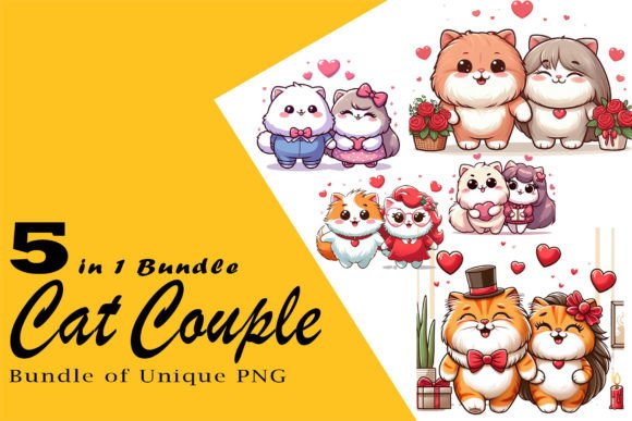 Download Cat Couple Valentines Day Clipart Bundle - Day Collection