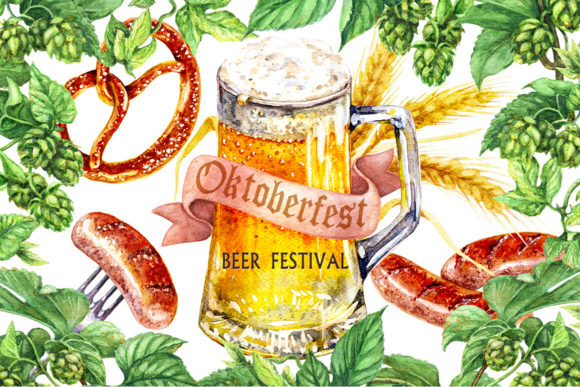 Download Watercolor Oktoberfest Holiday Decoration - Day Collection