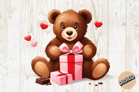 Download Valentine's Day Cute Bear Holding Gift - Day Collection