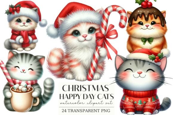 Download Happy Day Christmas Cats Graphic - Day Collection
